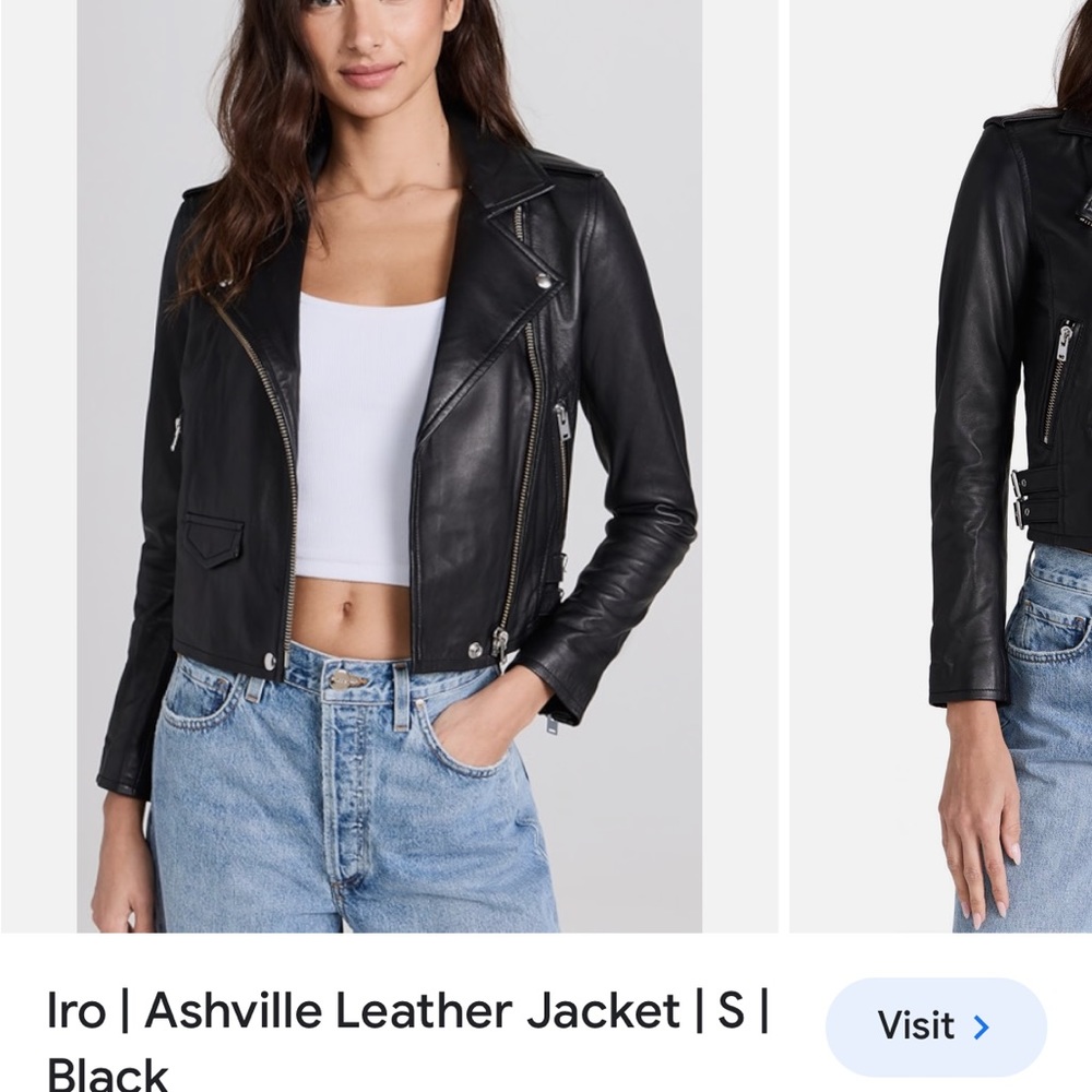 Iro Ashville black leather jacket 40
